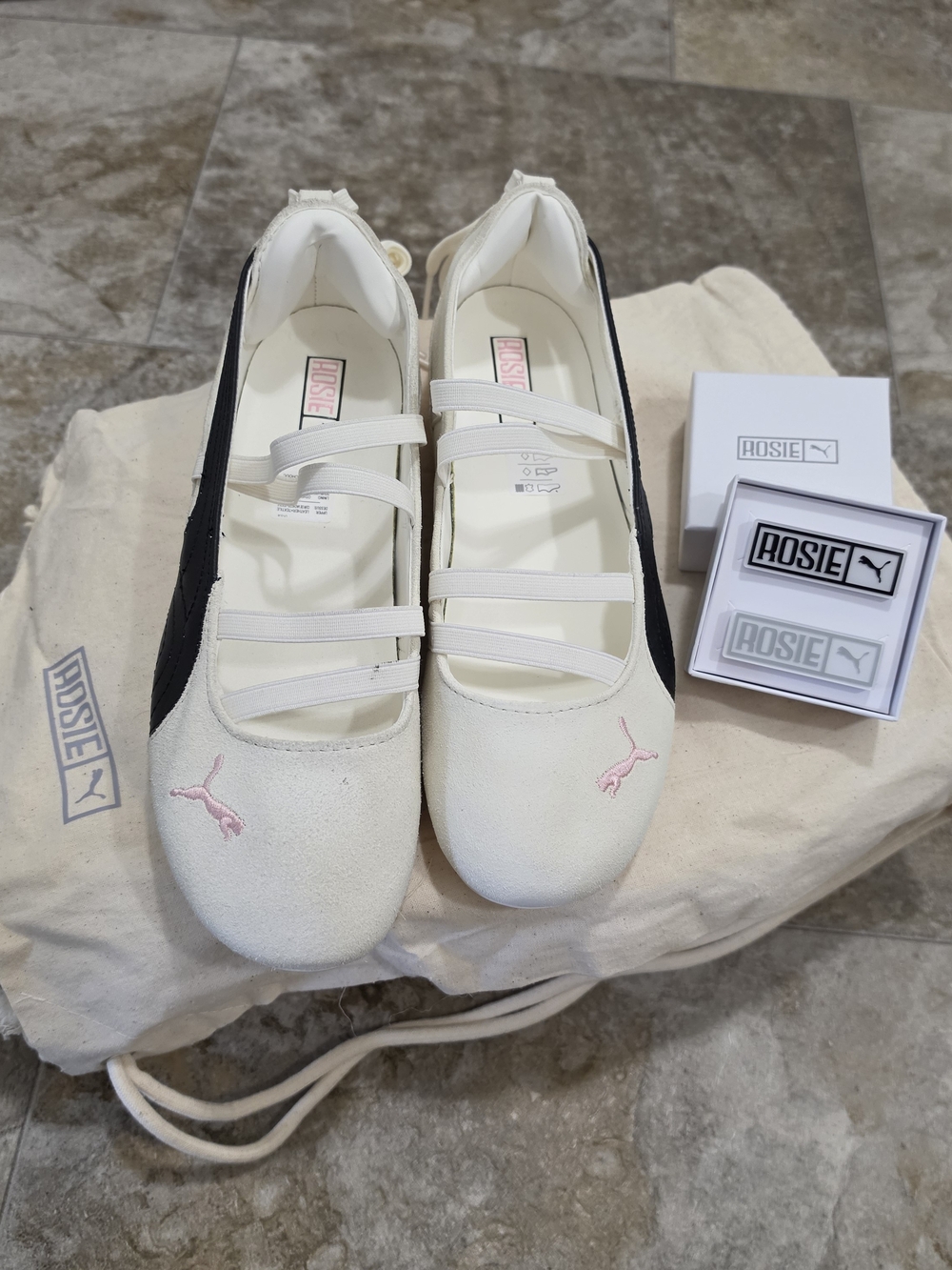 PUMA x ROSÉ Speedcat Ballet SD – Warm White/Black/Frosty Pink (Women's Size 9) - Picture 2 of 14